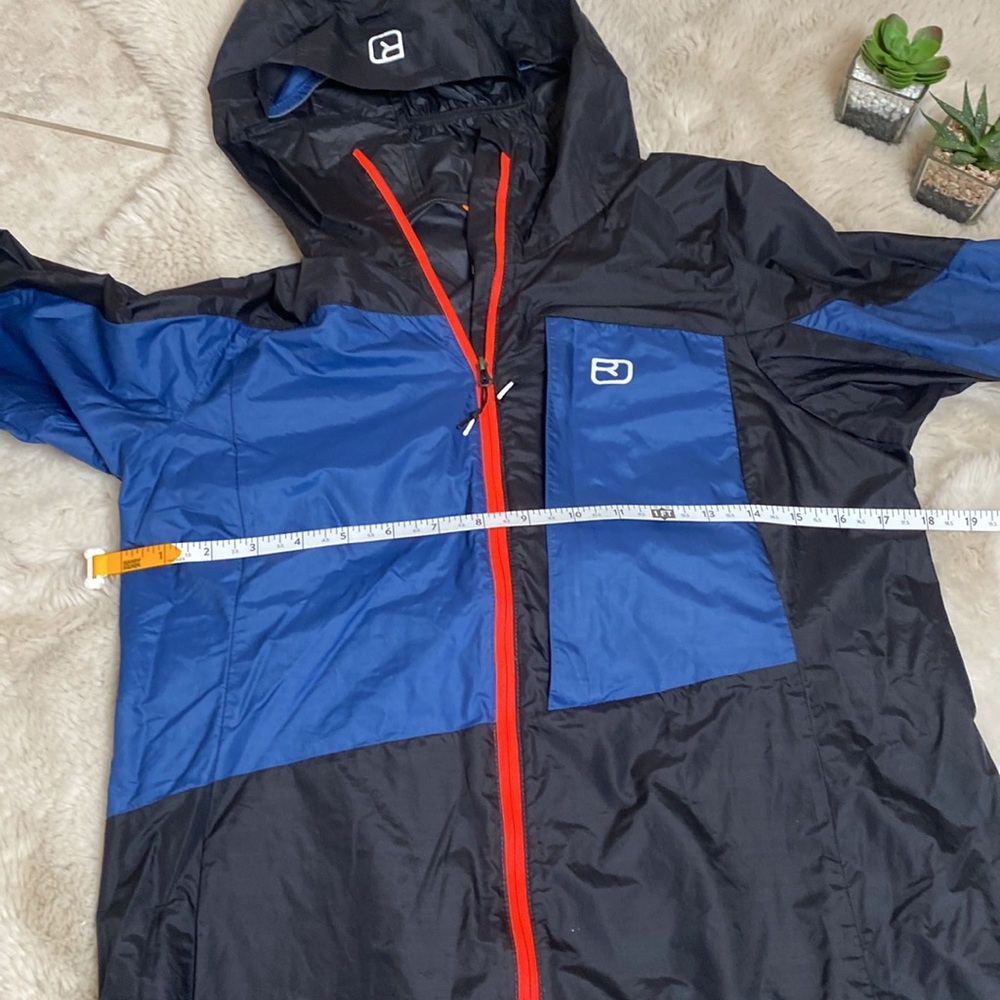 Ortovox Jacket Windbreaker Merino Wool Womens Medium Black Blue Neon Orange - Picture 8 of 15